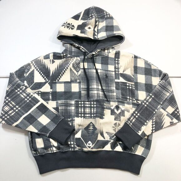 Polo Ralph Lauren Women's Fleece Aztec Patchwork Beacon Plaid Hoodie Sz XS $248 - Picture 1 of 10
